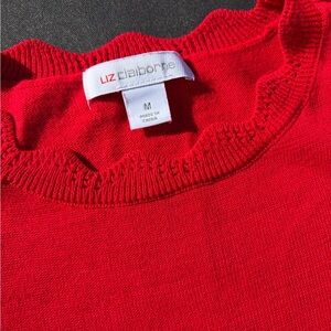 Liz Claiborne Vibrant Red Knit Top